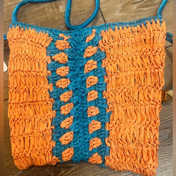 Free People Woven Drawstring Boho Heatwave Mini Bag NWT - Picture 8 of 9